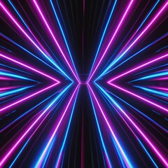 black abstract background with blue and pink neon lines. futuristic design.