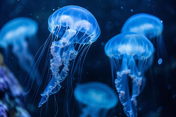 Fototapeta premium beautiful jellyfish pattern , blue colors