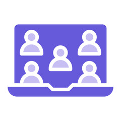 Meeting on Laptop Icon of Work from Home iconset.