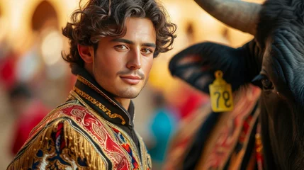 Foto op Plexiglas Young handsome Todor performs at a bullfight © olegganko
