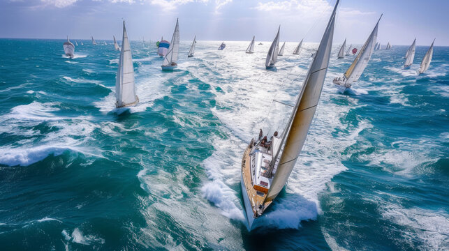 sailing regatta competition in sea