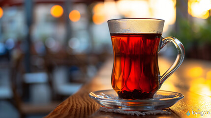 Glass of Turkish tea
