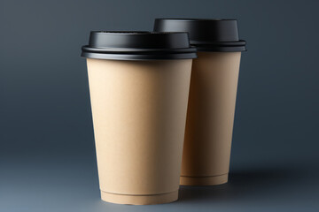 Mockup of take away paper coffee cup with customizable space for test.