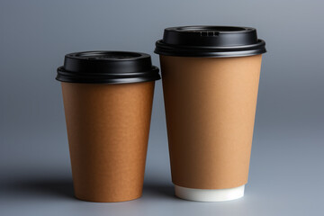 Mockup of take away paper coffee cup with customizable space for test.