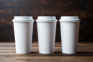 Mockup of take away paper coffee cup with customizable space for test.