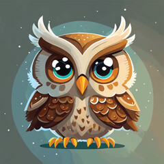 Fototapeta premium Owl in vibrant painting with colorful brush splashes, vector illustration