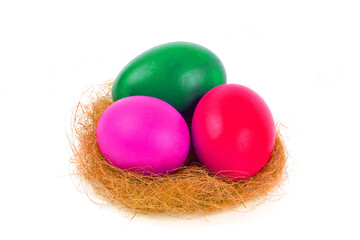 easter eggs in a basket
