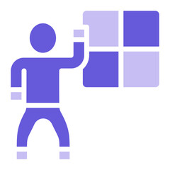 Man Cleaning Window Icon of Housekeeping iconset.