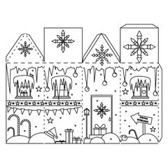Coloring kids paper craft christmas cut glue hose winter illustration