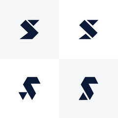 set modern and strong letter S initials logo design