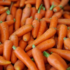 fresh carrots on market