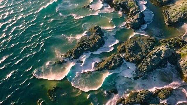 beautiful beach aerial view. 4k video animation