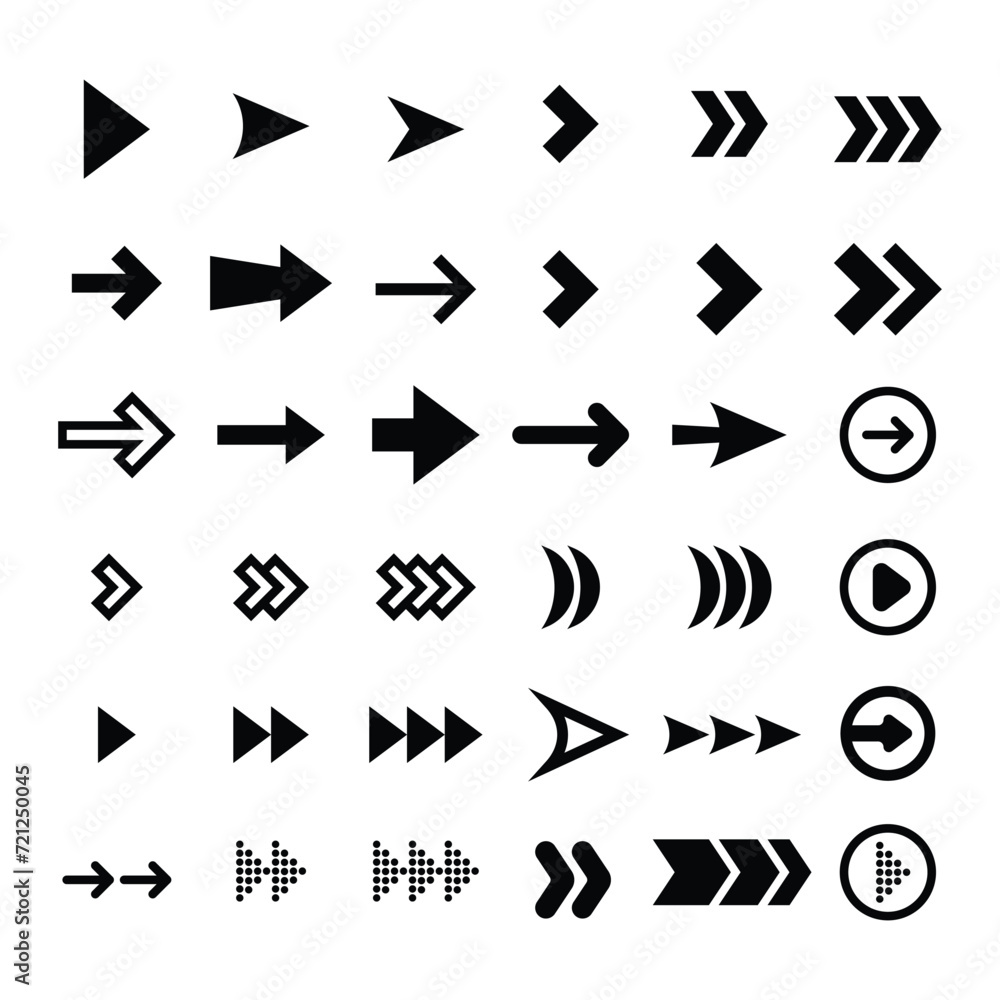 Poster arrows big black set icons. arrow icon. arrow vector collection. arrow. cursor. modern simple arrows