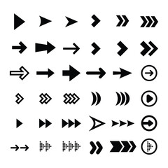 Arrows big black set icons. Arrow icon. Arrow vector collection. Arrow. Cursor. Modern simple arrows. Vector illustration - obrazy, fototapety, plakaty