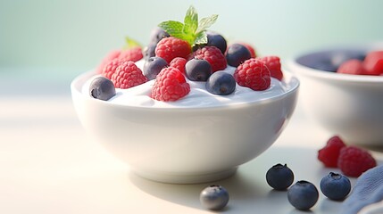 Delicious Yoghurt with Mixed Berries. Generati...
