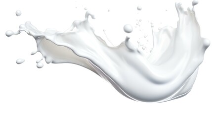 Fresh Natural Milk Yogurt or Paint Splash Isolated

