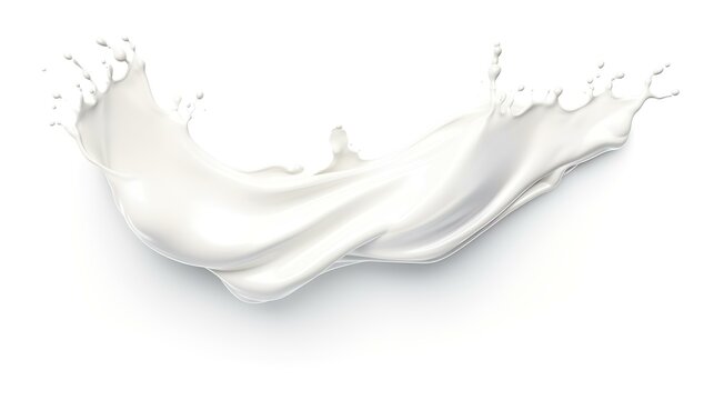 Fresh Natural Milk Yogurt or Paint Splash Isolated

