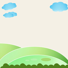 green grass and blue sky