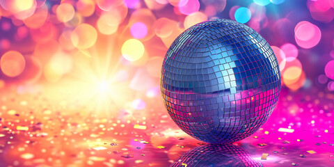 Obraz premium Disco ball with vibrant and bright background