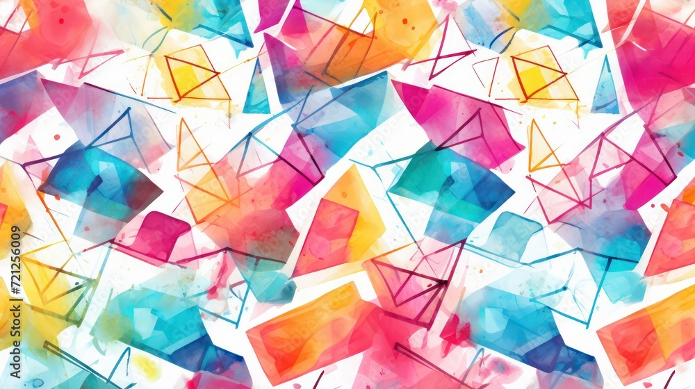 Poster bright colorful abstract background design with layers of triangle shapes in bold colors of yellow r