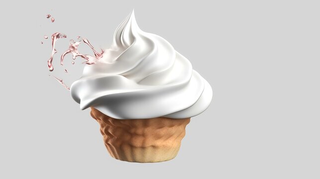 Isolated Whipped Cream on Transparent Backgrou

