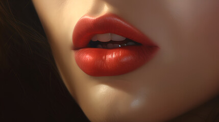 Charming women's perfect lips. Sensual. A little open. Close-up