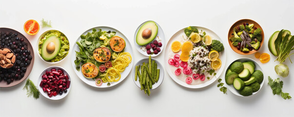 Healthy fitness food vriations. Fresh vegetables, raw ingredients. Healthy food concept, diet fo weight loss