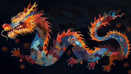 Golden Accents: A Whimsical Chinese Dragon