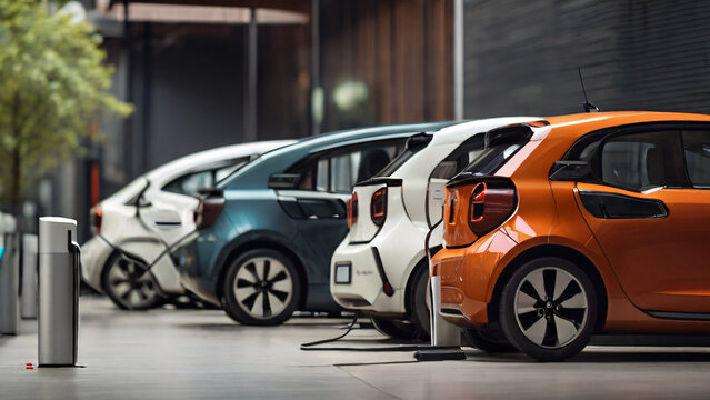 Modern, Electric Cars charging station Gen ai