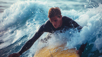 Portrait of the surfer. 