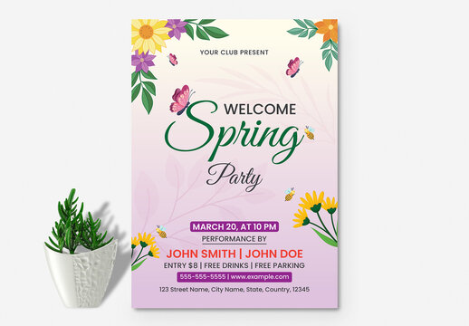 Spring Party Flyer Template Layout