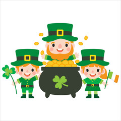 Happy Saint Patrick's Day Clipart, Kid patrick