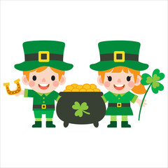 Happy Saint Patrick's Day Clipart, Kid patrick