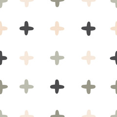 Obraz premium Scandinavian boho color cross stitch, seamless pattern scrapbook paper design, nursery png icon doodle