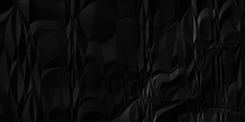 Black crumpled paper background texture pattern overlay. wrinkled high resolution arts craft and Seamless black crumpled paper.	