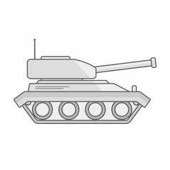 Cute Tank Cartoon Military Vector Illustration Flat Design Isolated White Background