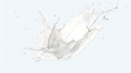 Milk Splash Isolated White and Transparent

