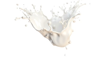 Milk Splash Isolated White and Transparent

