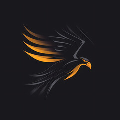Vektor Logo eines Seeadlers vor schwarzem Hintergrund, 1