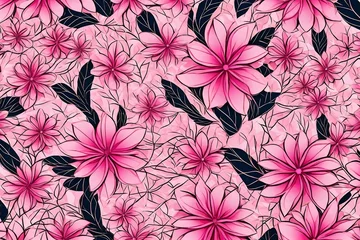 Meubelstickers pink flower 3d background  © Ya Ali Madad 