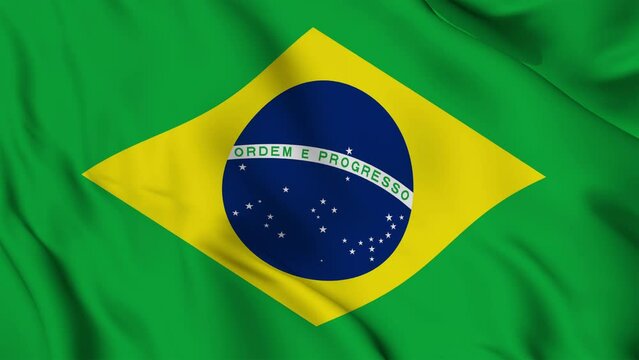 A beautiful view of the Brazil flag video. 3d flag-waving video. Brazil flag 4K resolution.