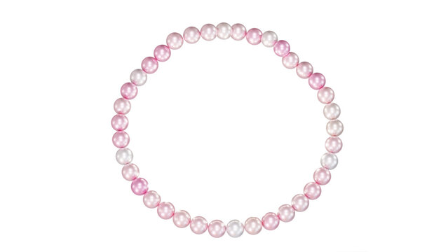 pink pearl necklace 3D rendering