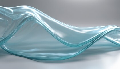 A blue and clear glass sculpture of a woman's body