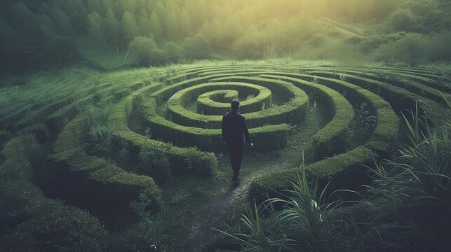 Vulnerable mental health, maze like state of mind, self discovery and labyrinth of your emotions