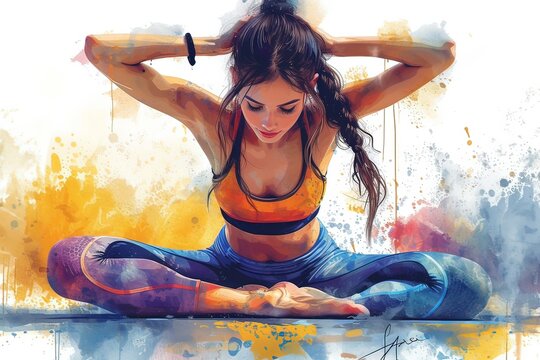 Ai logo della ragazza del fitness in stile anni 80 06