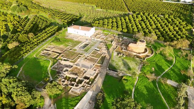The Roman ruins of Milreu, the remains of a Roman villa rustica located in Faro, Portugal