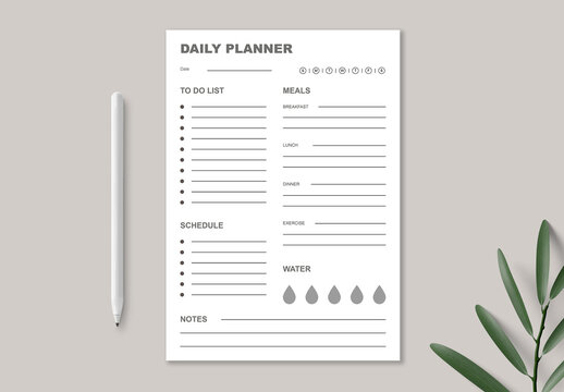 Daily Planner Template Layout