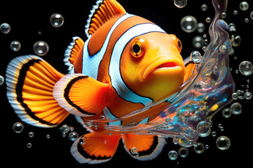 Anemone-a clown fish (Amphiprion percula)4 - obrazy, fototapety, plakaty
