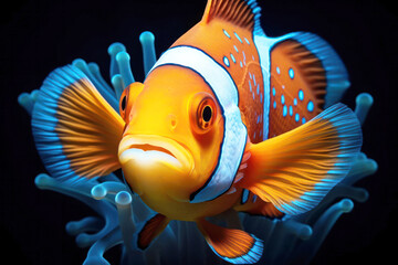 Anemone-a clown fish (Amphiprion percula)8 - obrazy, fototapety, plakaty