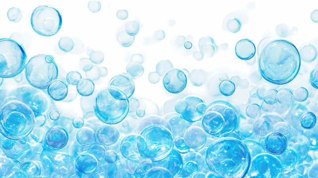 Blue Water Drops and Bubbles Background Illustration